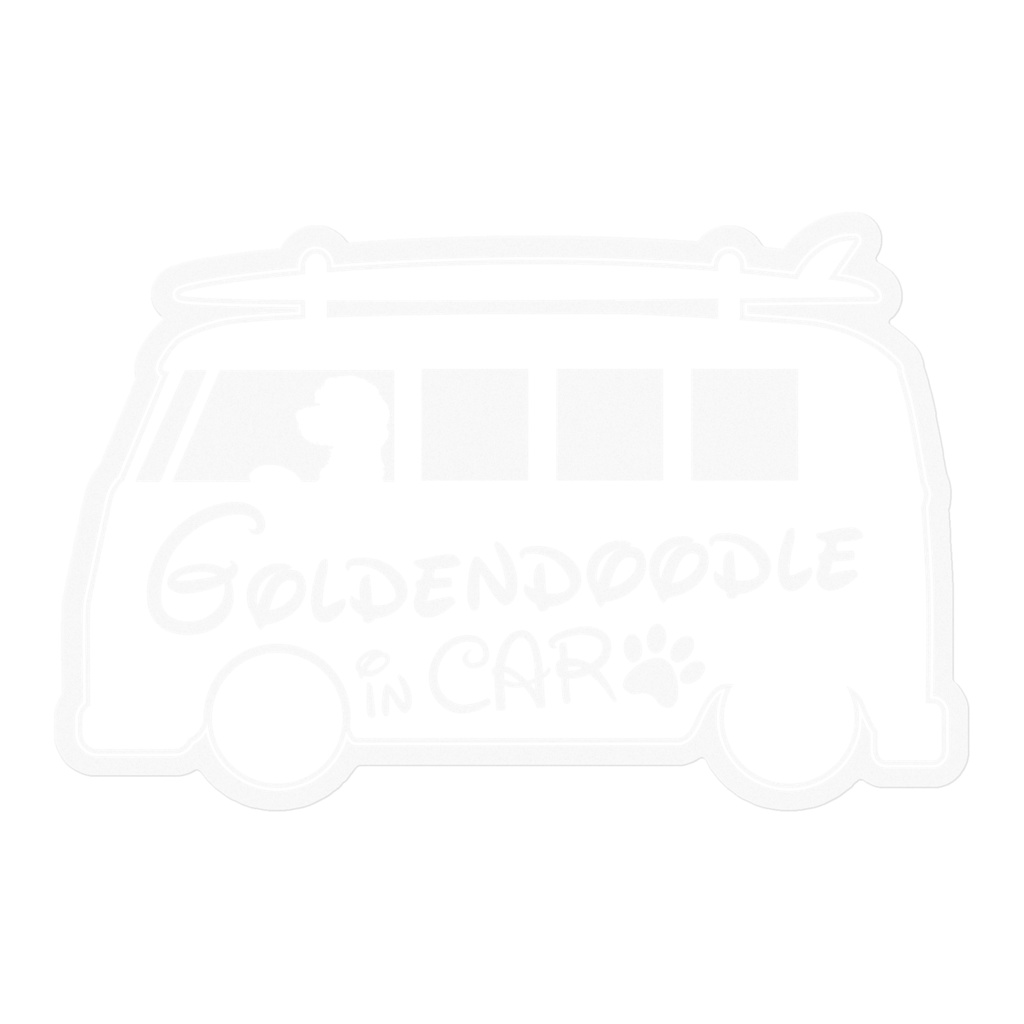 【プリントステッカー】Goldendoodle IN CAR　スノーホワイト