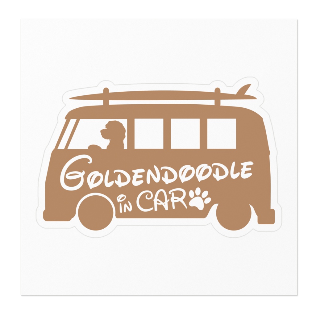 【プリントステッカー】Goldendoodle IN CAR シナモンブラウン
