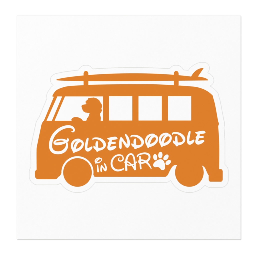 【プリントステッカー】Goldendoodle IN CAR キャロットオレンジ