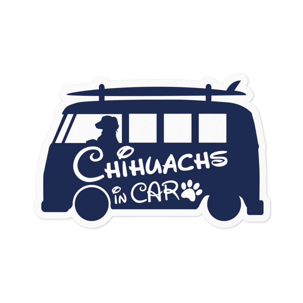 【プリントステッカー】Chihuachs IN CAR　ミッドナイトブルー