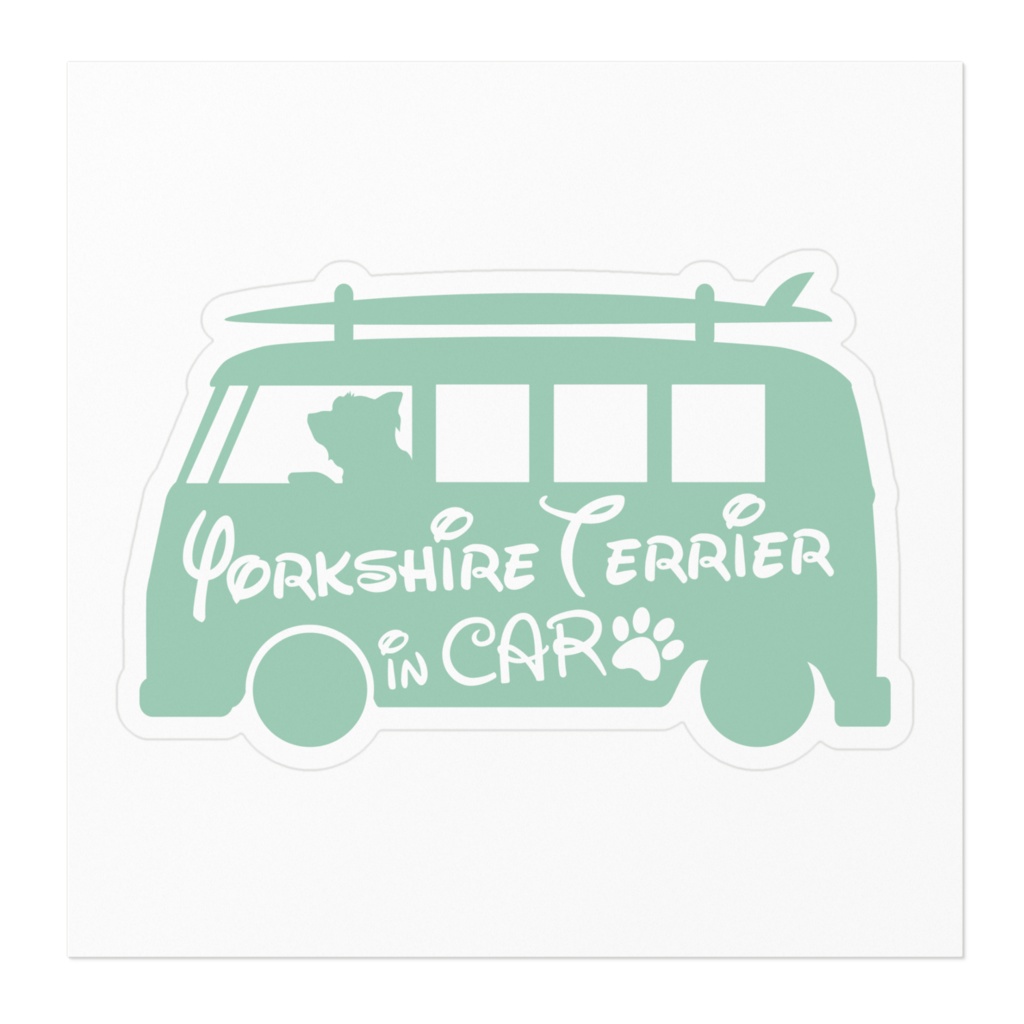 【プリントステッカー】Yorkshire Terrier IN CAR スプレーグリーン