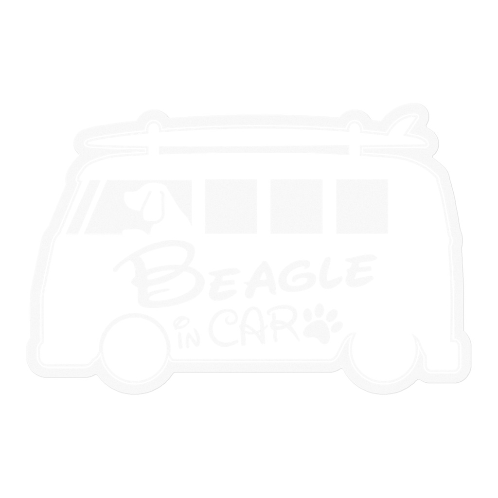 【プリントステッカー】Beagle IN CAR　スノーホワイト