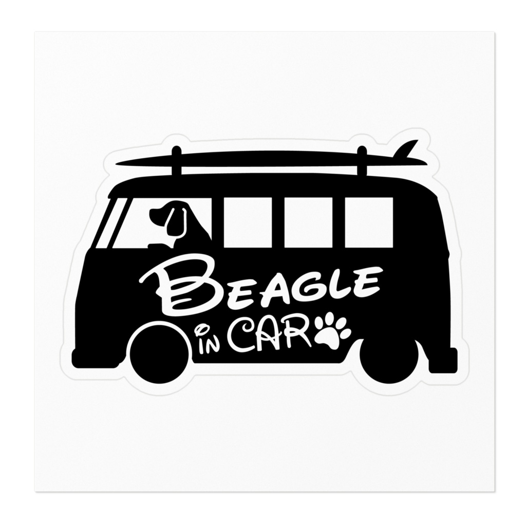 【プリントステッカー】Beagle IN CAR ウィッチブラック