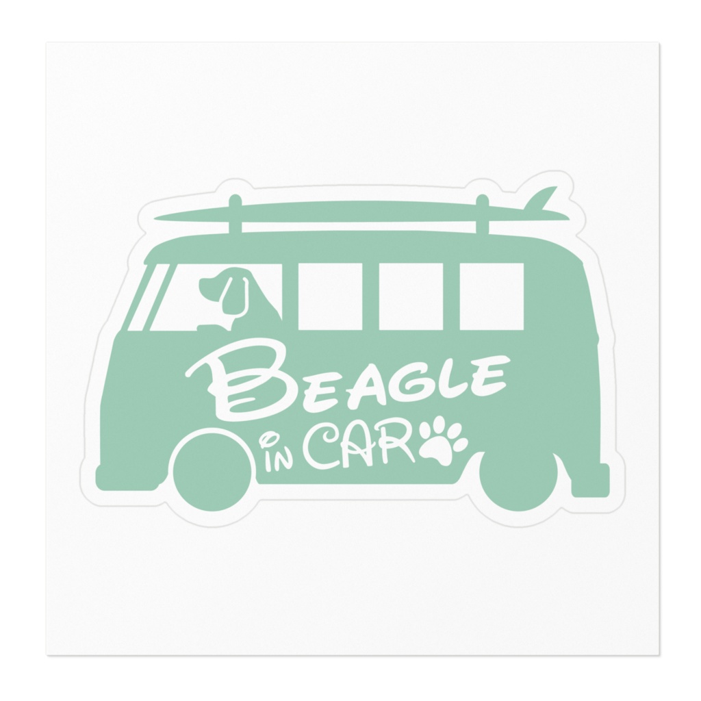 【プリントステッカー】Beagle IN CAR スプレーグリーン