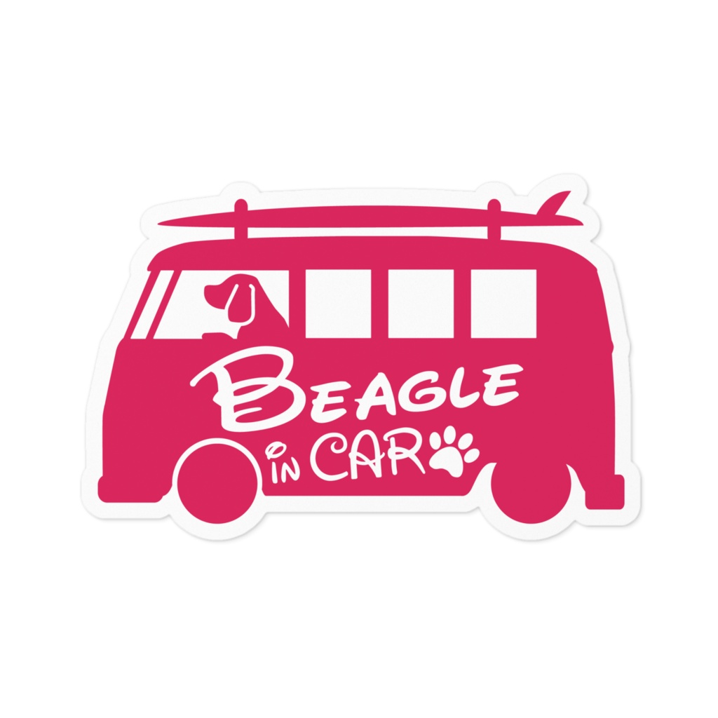 【プリントステッカー】Beagle IN CAR　ストロベリー