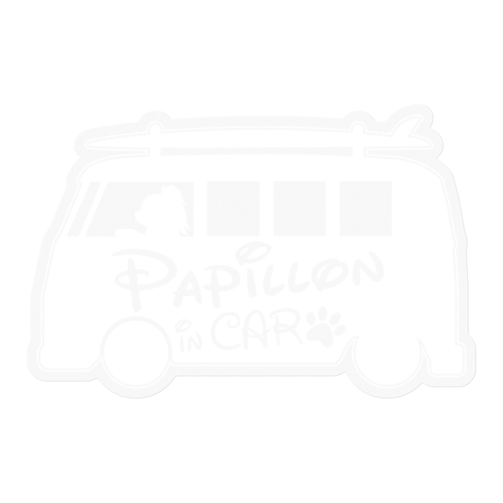 【プリントステッカー】Papillon in CAR　スノーホワイト