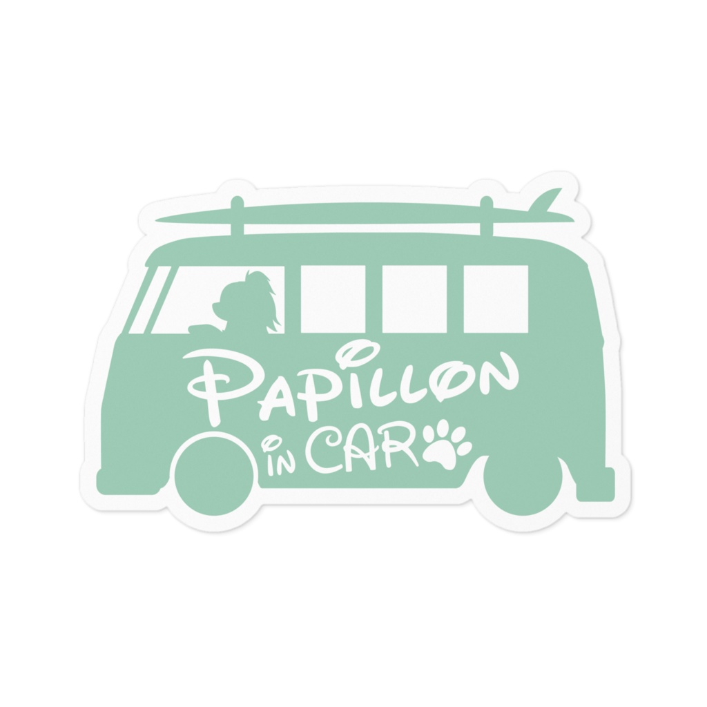 【プリントステッカー】Papillon in CAR スプレーグリーン