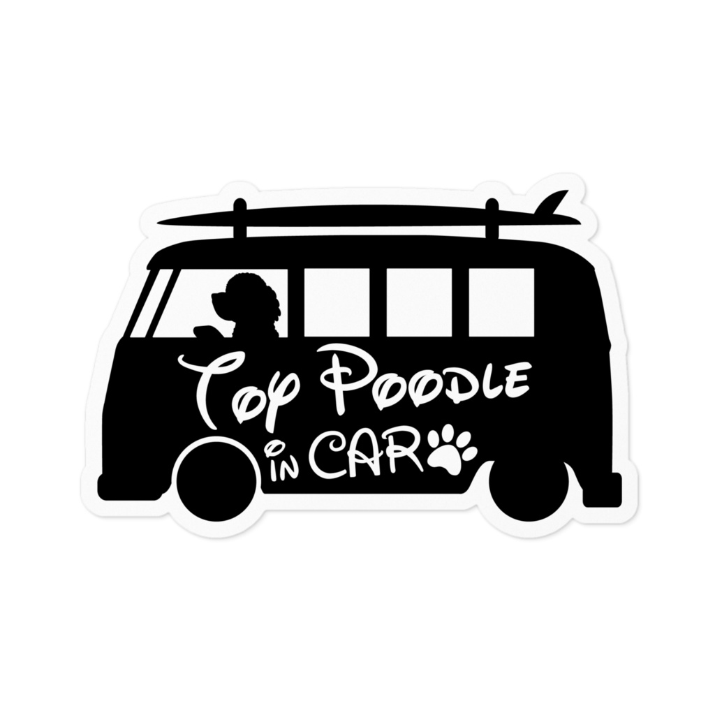 【プリントステッカー】ToyPoodle in CAR ウィッチブラック