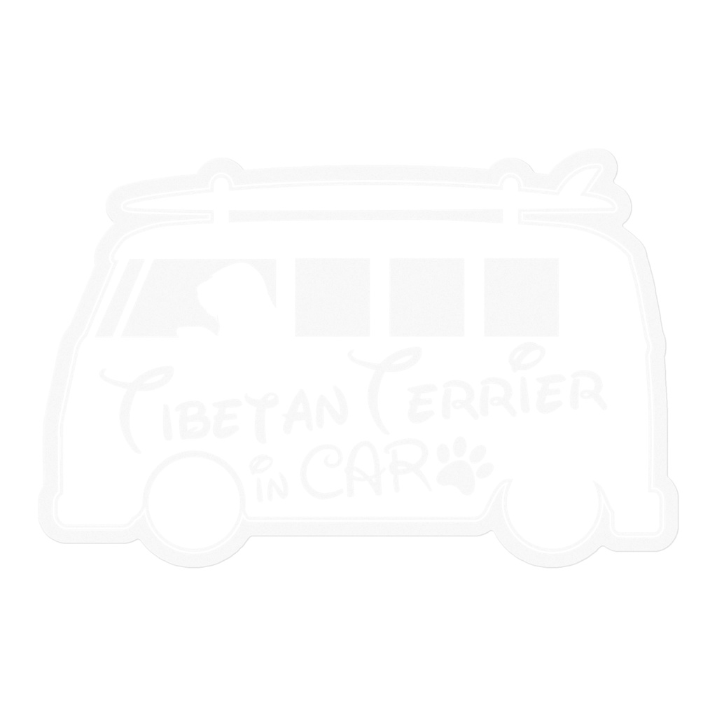 【プリントステッカー】Tibetan Terrier in CAR スノーホワイト