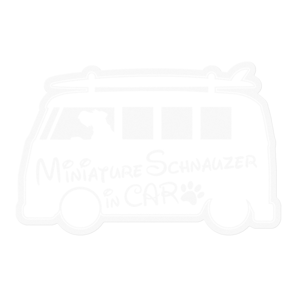 【プリントステッカー】Miniature Schnauzer in CAR スノーホワイト