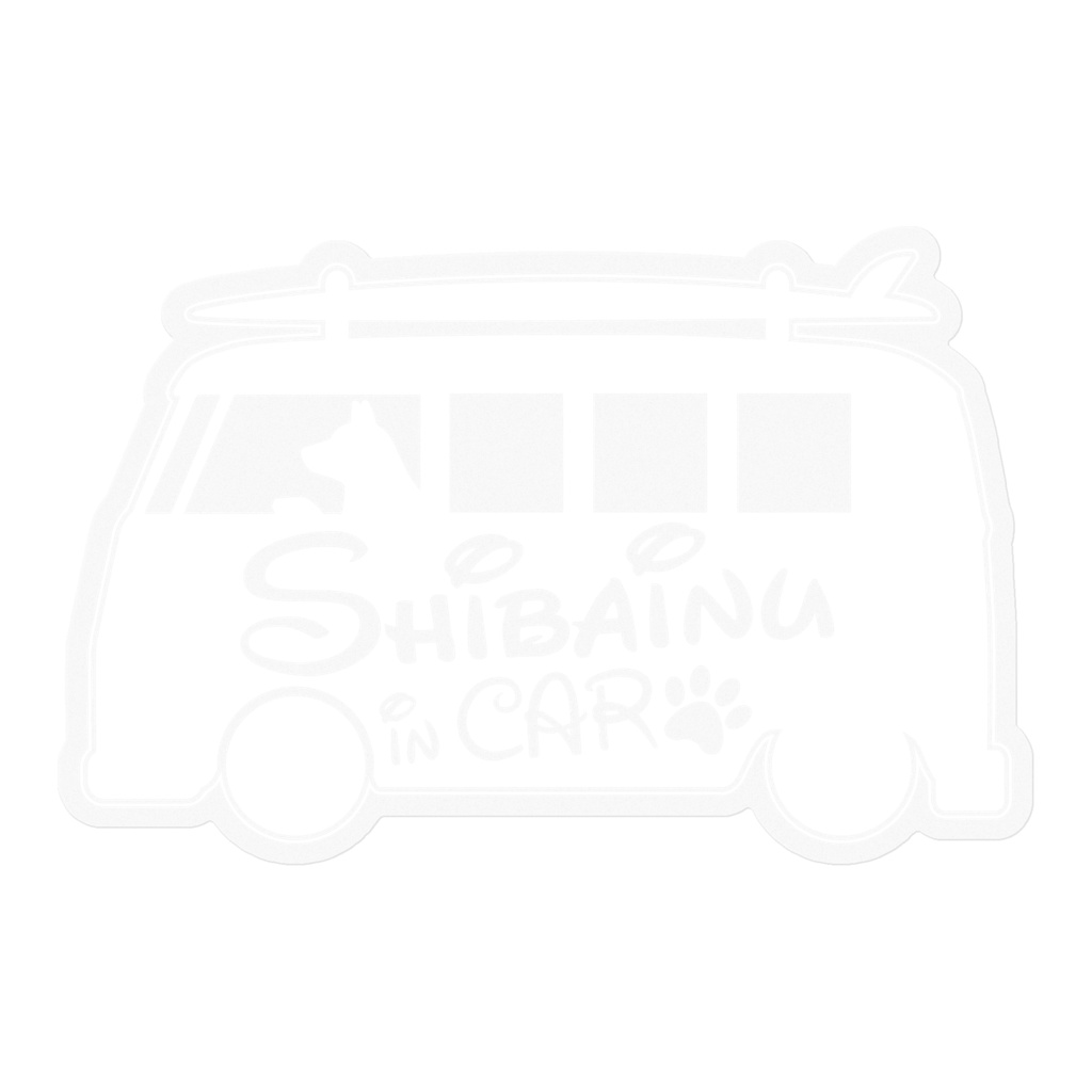 【プリントステッカー】Shibainu in CAR スノーホワイト