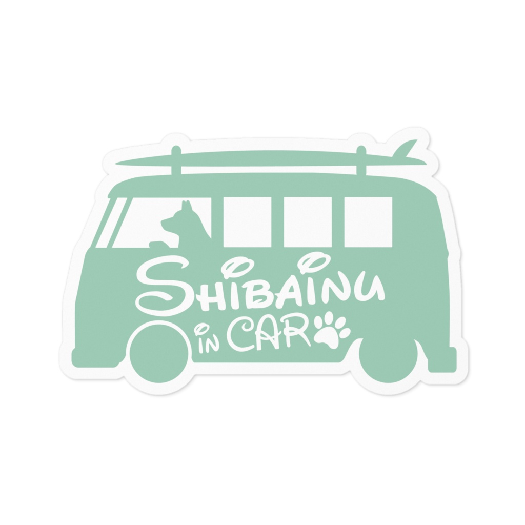 【プリントステッカー】Shibainu in CAR スプレーグリーン