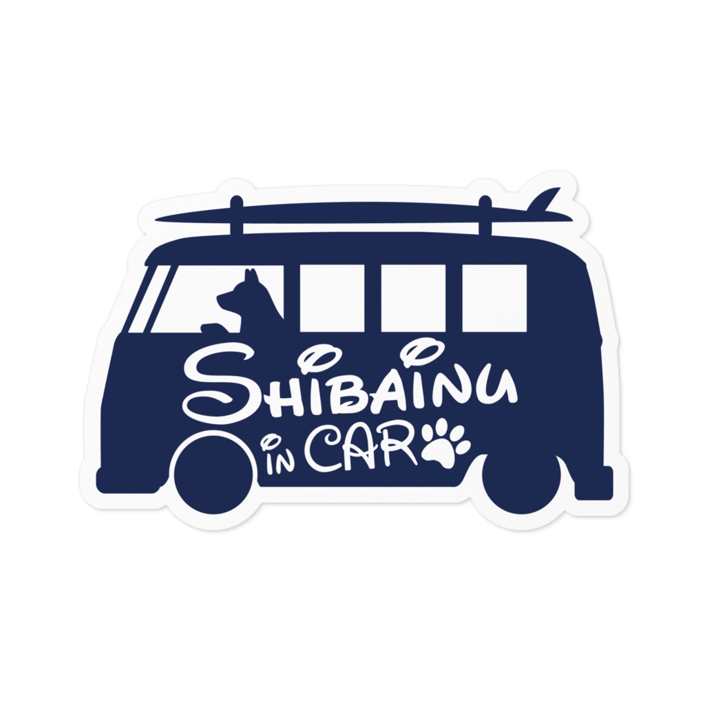 【プリントステッカー】Shibainu in CAR　ミッドナイトブルー