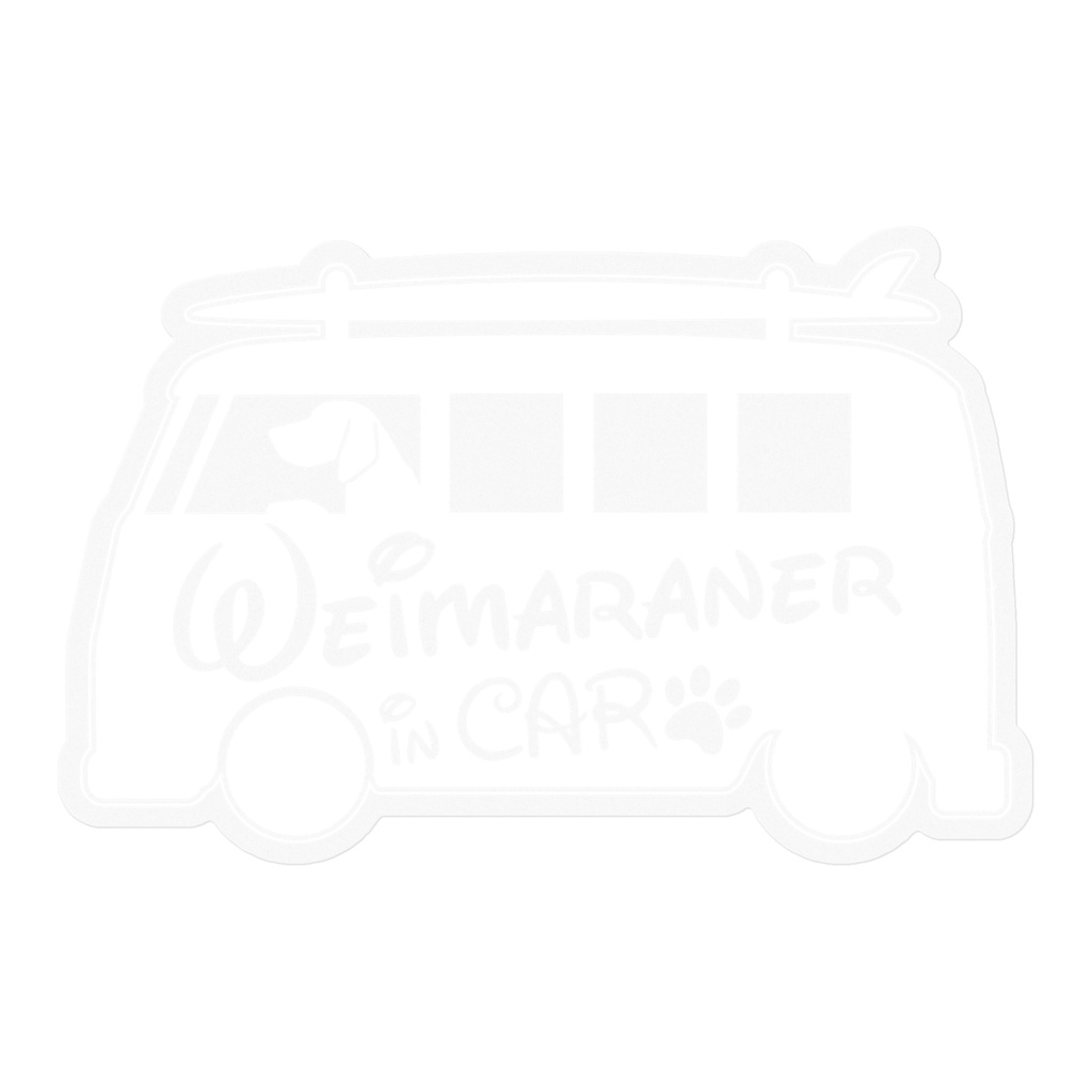 【プリントステッカー】Weimaraner in CAR　スノーホワイト