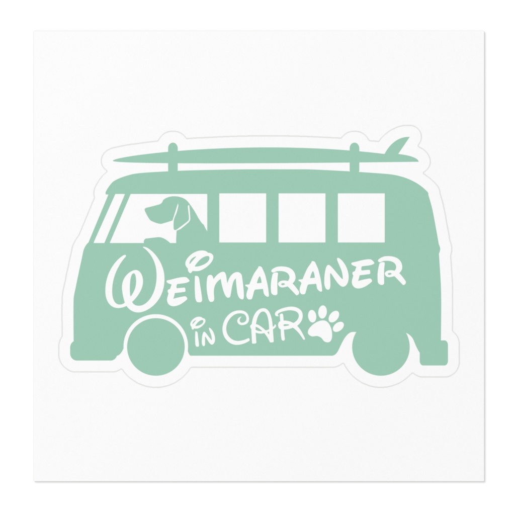 【プリントステッカー】Weimaraner in CAR スプレーグリーン