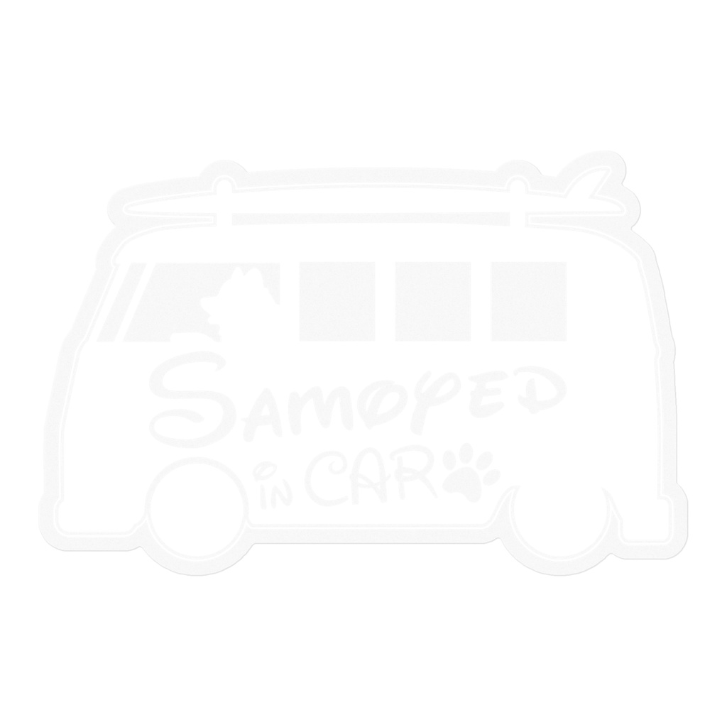 【プリントステッカー】 Samoyed in CAR　スノーホワイト
