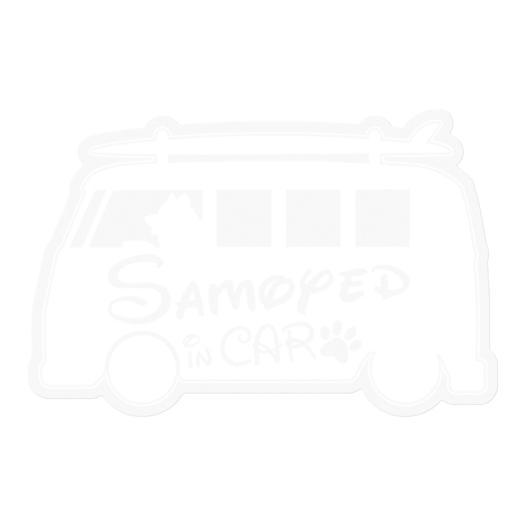【プリントステッカー】 Samoyed in CAR スノーホワイト