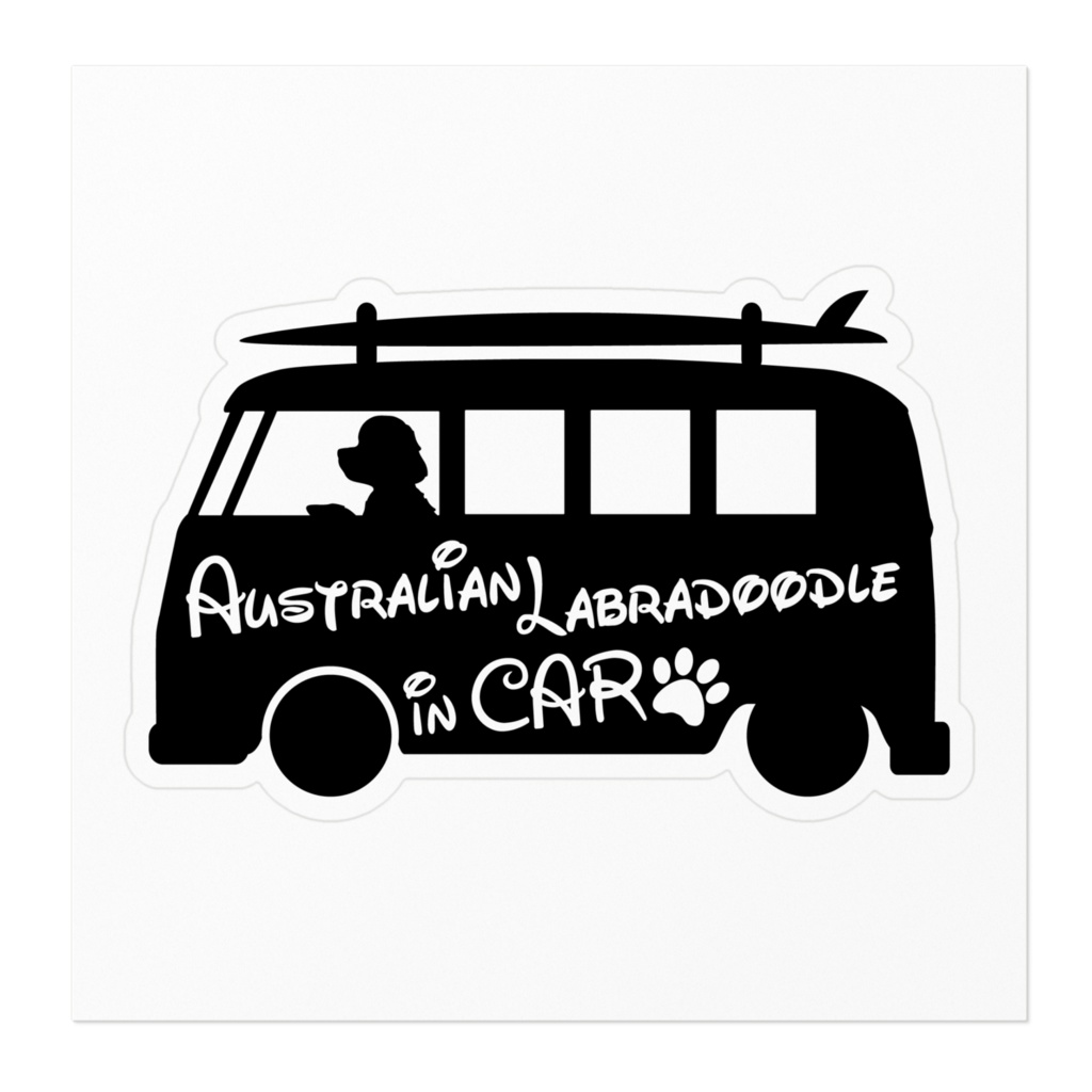 【プリントステッカー】Australian Labradoodle IN CAR ウィッチブラック