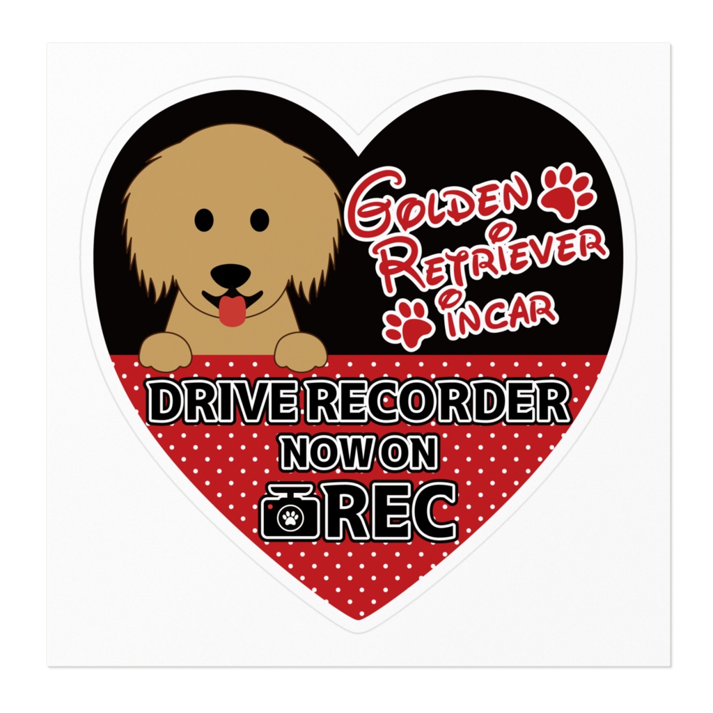 【プリントステッカー】Golden Retriever in CAR