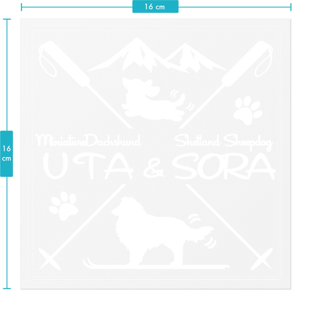 【プリントステッカー】ミニチュアダックス・シェルティ