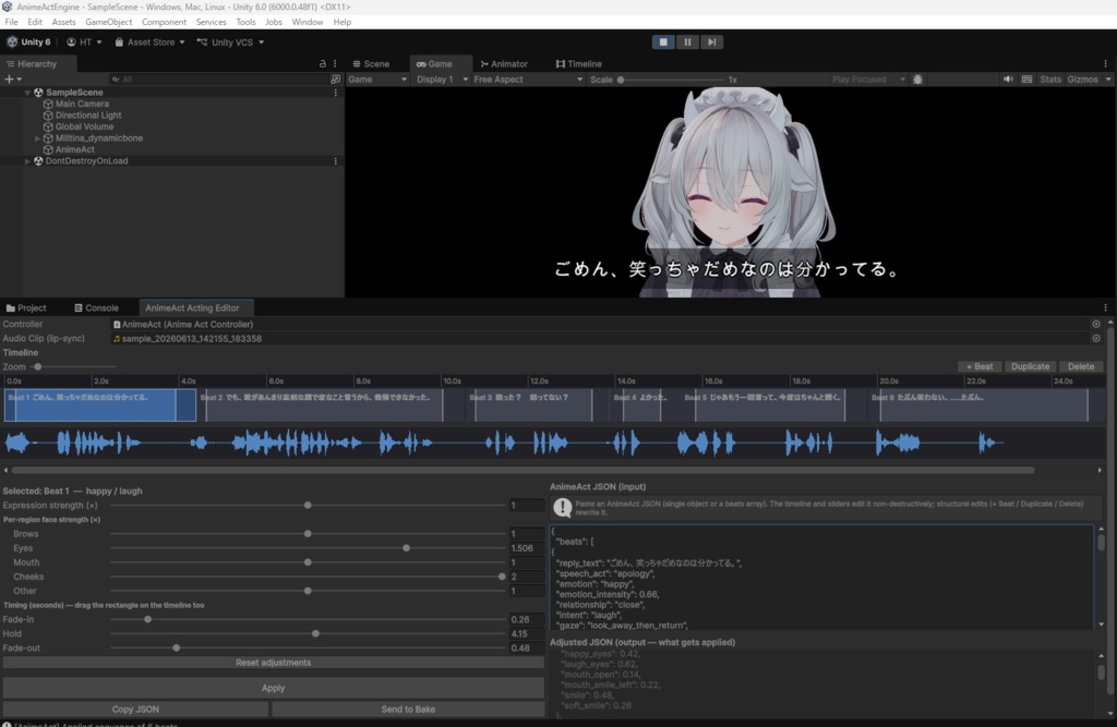 AnimeAct Engine|3Dキャラクター向け演技生成システム