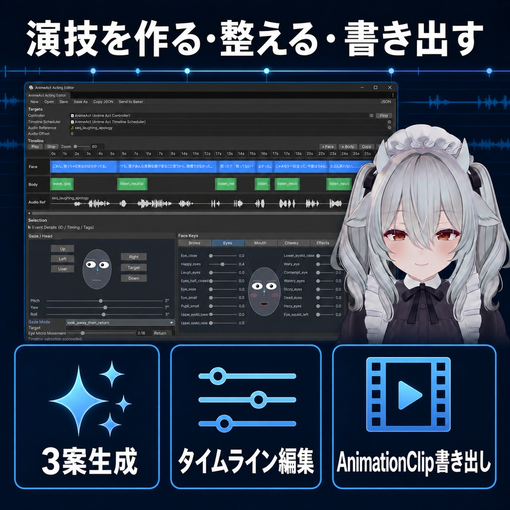 AnimeAct Engine|3Dキャラクター向け演技生成システム