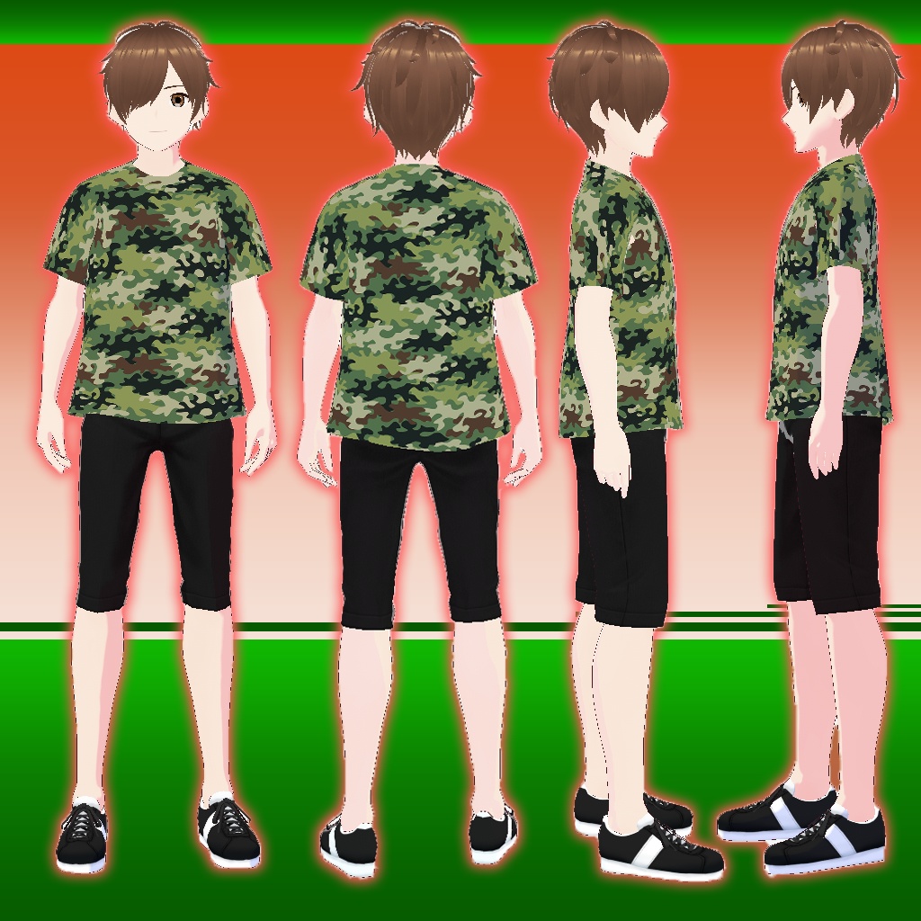 【CamoTシャツ】Vroid3Dキャラ用(M~Pタイプ)