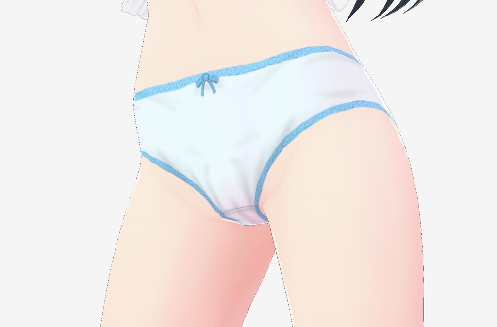 シンプル下着 綿パンツリボン付き 柄色複数あり【正式版VRoid対応】