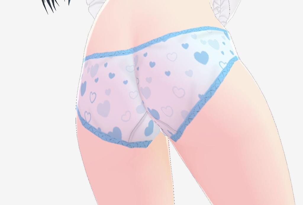 シンプル下着 綿パンツリボン付き 柄色複数あり【正式版VRoid対応】