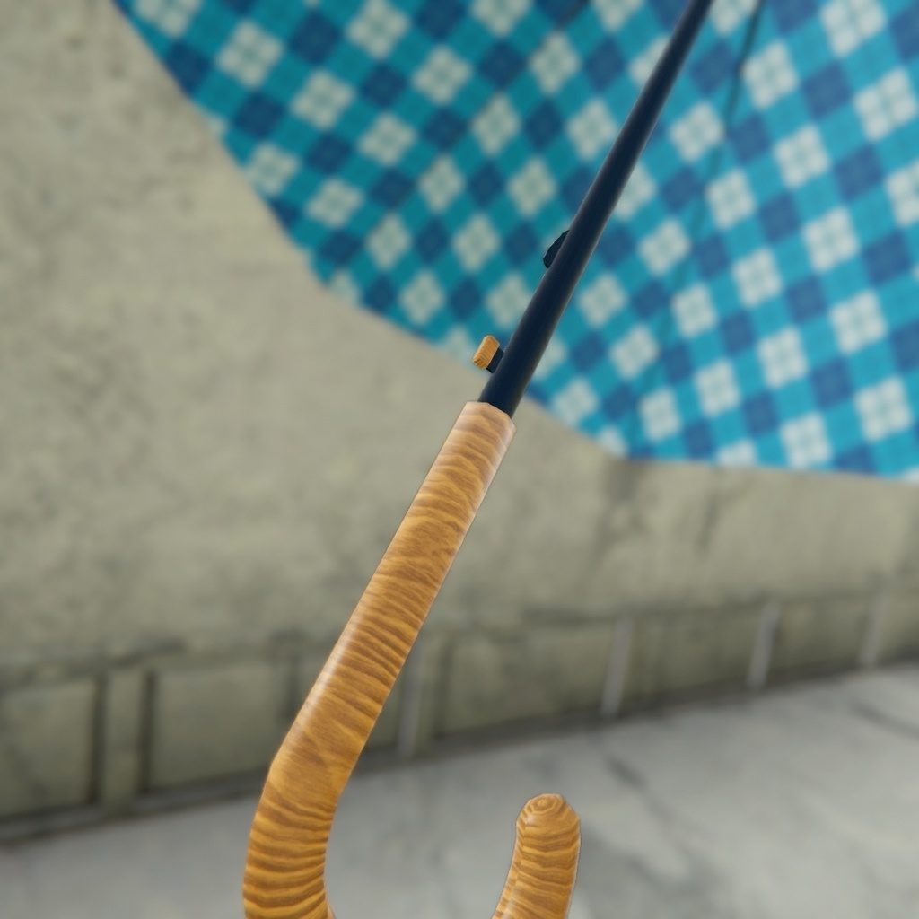 【3Dモデル】閉じれる傘 裏表別マテリアルでUV展開済み ボタン別パーツ