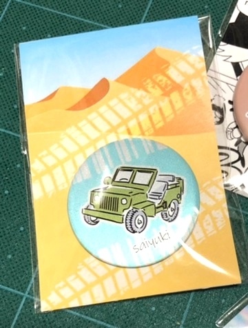 ジープ缶バッジ(リフレクター)