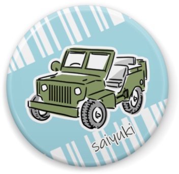 ジープ缶バッジ(リフレクター)