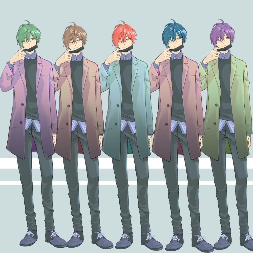 全身立ち絵素材01【衣装・色差分】全12種