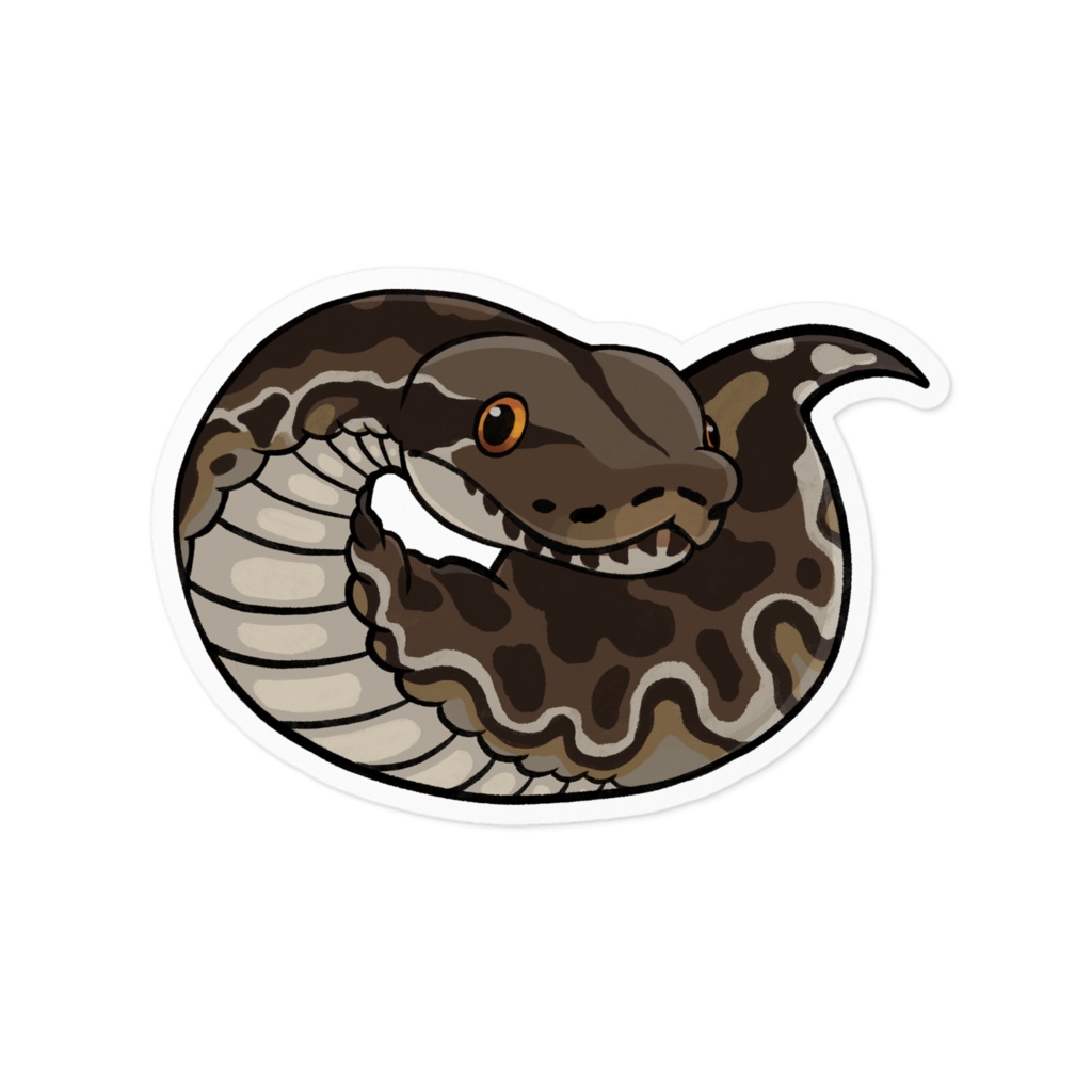 かわいいスマトラブラッドパイソンのステッカー イサク テンジュラ Booth かわいいスマトラブラッドパイソンのステッカー イサク テンジュラ Booth