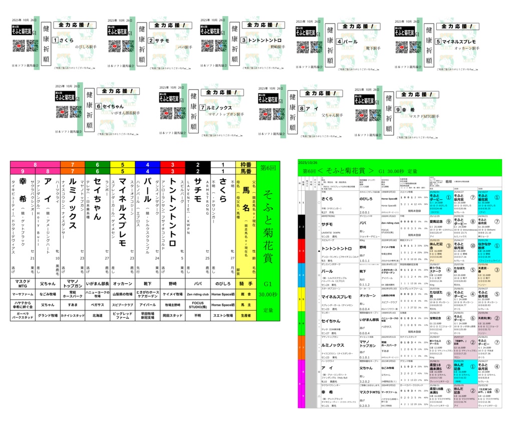 第6回<そふと菊花賞>ばけん(枠表・馬柱・見せびらかし用付)(11/30まで)