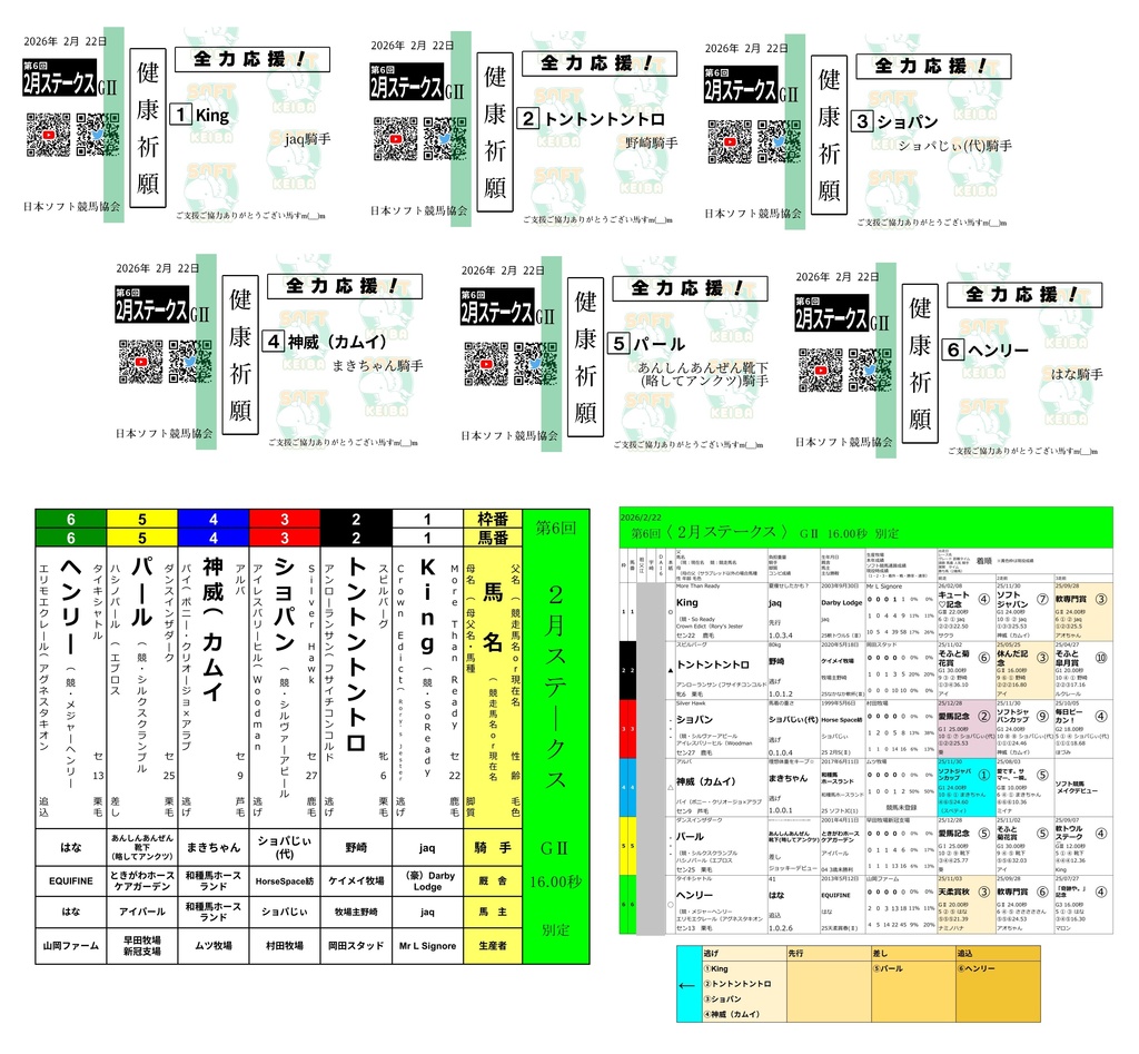 第6回〈2月ステークス〉ばけん(枠表・馬柱・SNS公開用付)(3/1まで)