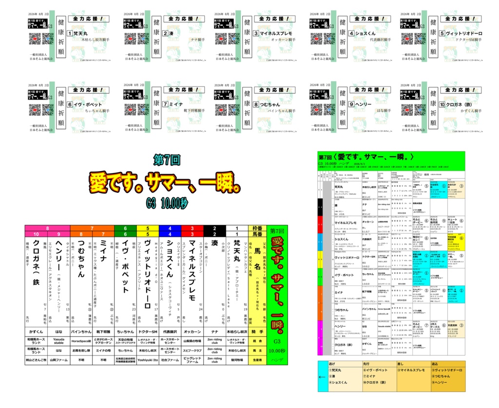 第7回〈愛です。サマー、一瞬。〉ばけん（枠表・馬柱・SNS公開用付）（8/7まで）