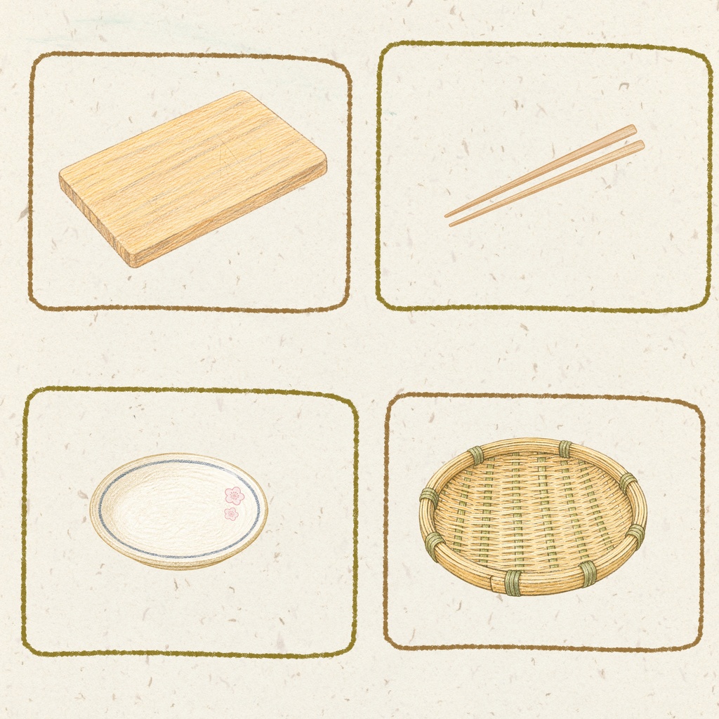 Japanese Quiet Kitchen — Kitchen Essentials | 10 Clipart Set