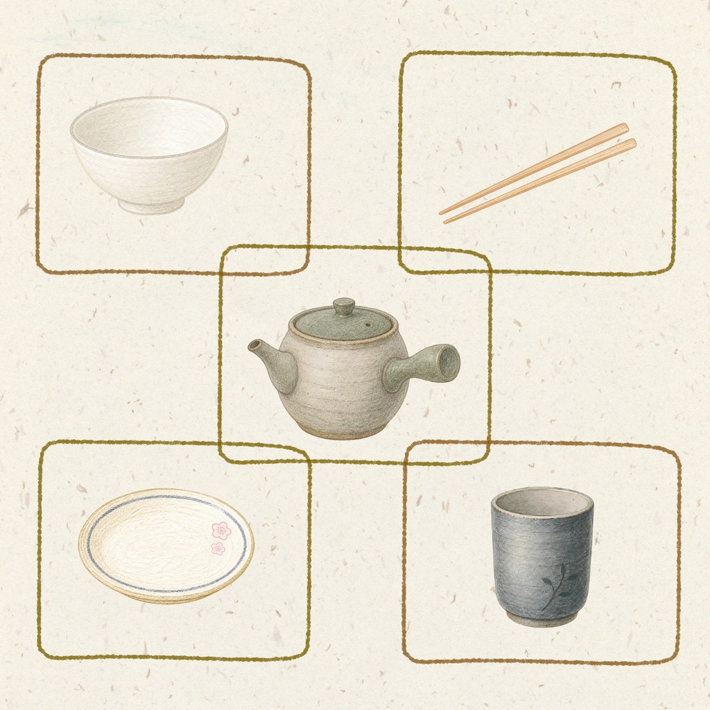 Japanese Quiet Kitchen — Kitchen Essentials | 15 Clipart Set