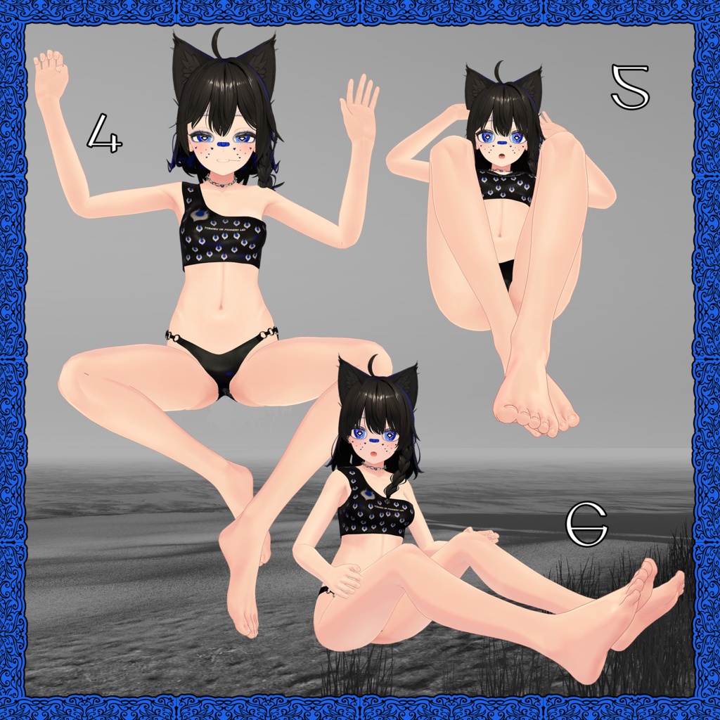 【無料】 座って横たわるポーズパック 【Unity/VRChat】 【PosePlace】 【TafuStore】 【20 ポーズ】