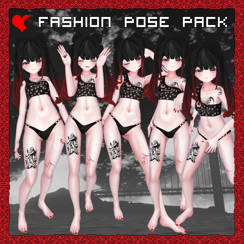 [無料] ファッション・ポーズ・パック  [17ポーズ] [Unity/VRChat] [PosePlace] [TafuStore]