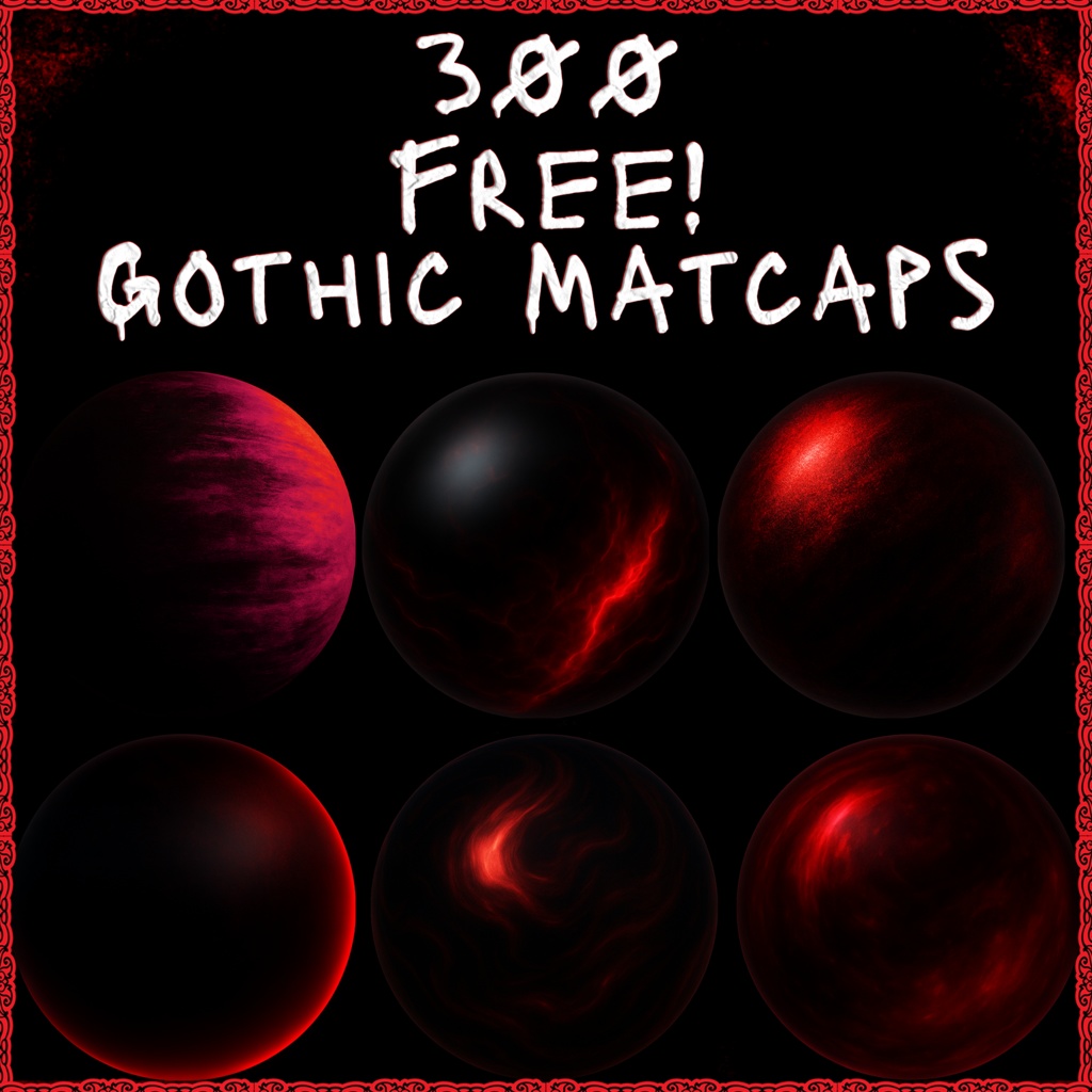 [無料] 300 Gothic Matcaps ❤️ 商用利用可 ❤️ VRChat/Unity ❤️ Pixel Place