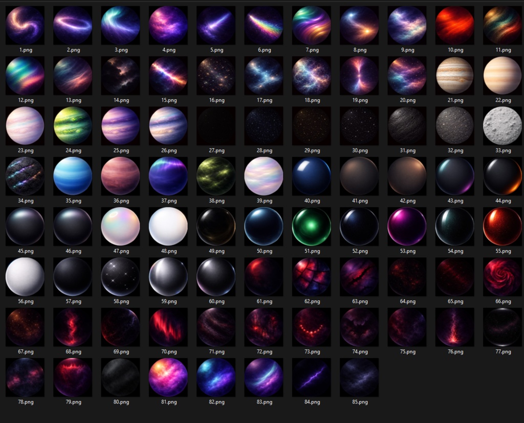 150+ Galaxy Matcap Pack ⭐CC0 商用利用可 ❤️ VRChat/Unity ⭐ Pixel Place