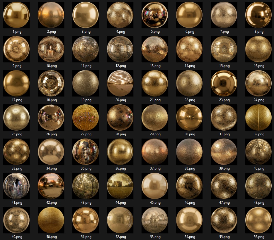 300+ Gold and Silver Matcaps ๐ CC0 ๅ็จๅฉ็จๅฏ ๐ Pixel Place ๐
