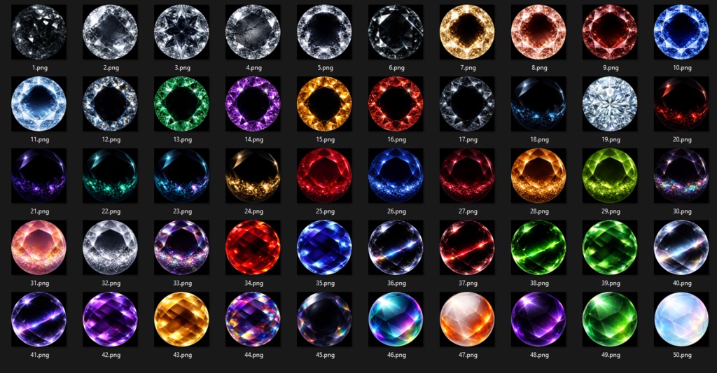 50 Gemstone Matcaps ๐ CC0 ๅ็จๅฉ็จๅฏ ๐ Pixel Place ๐