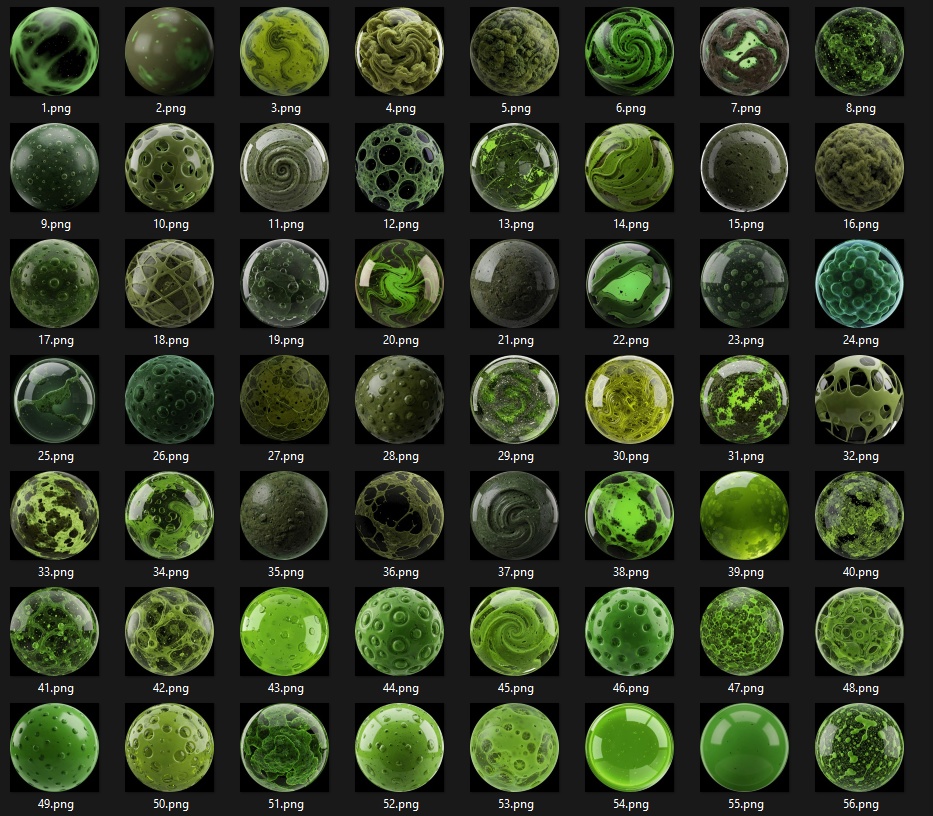 100 Slime Matcaps ๐ CC0 ๅ็จๅฉ็จๅฏ ๐ Pixel Place ๐