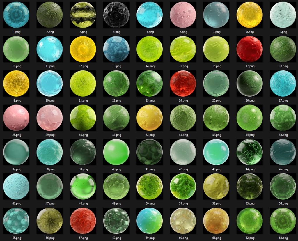 100+ Slime Matcaps 💚 CC0 商用利用可 💚 Pixel Place 💚