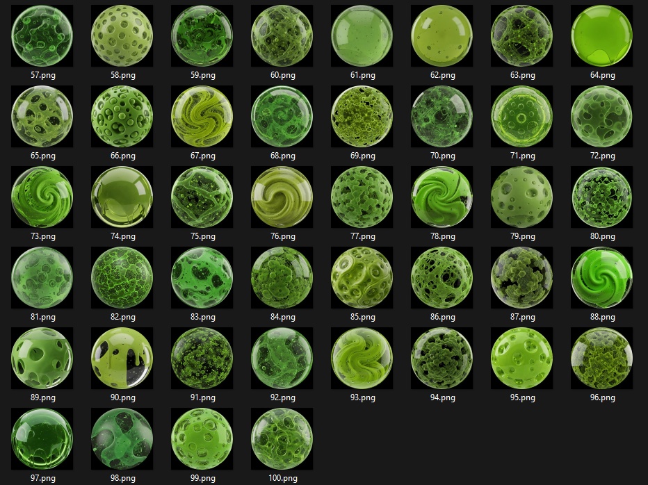 100 Slime Matcaps ๐ CC0 ๅ็จๅฉ็จๅฏ ๐ Pixel Place ๐