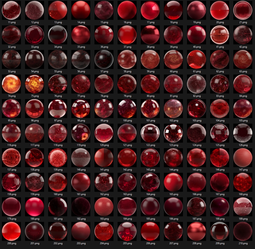 300+ Ruby Red Matcaps ❤️ CC0 商用利用可 ❤️ Pixel Place ❤️