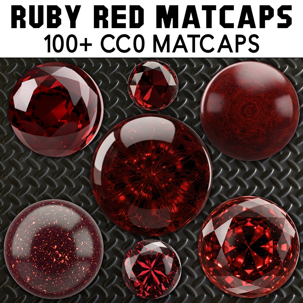 100+ Ruby Red Matcaps ❤️ CC0 商用利用可 ❤️ Pixel Place ❤️